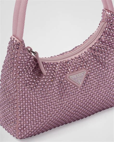 borsa prada crystal|prada crystal satin handbag.